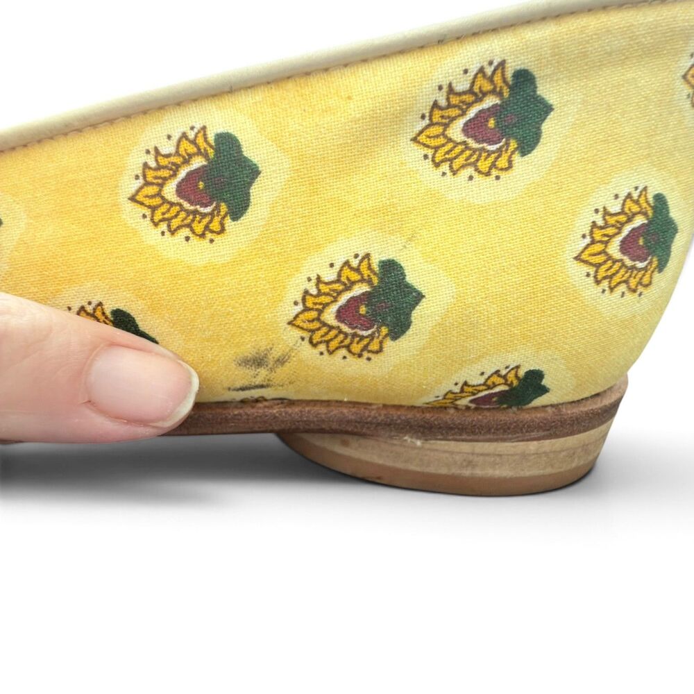 paul mayer moods yellow artisan floral smoking loafers square toe slip on size 8 - Picture 6 of 8